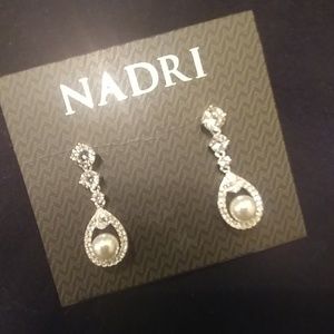 Nadri cubic zirconia & pearl earrings